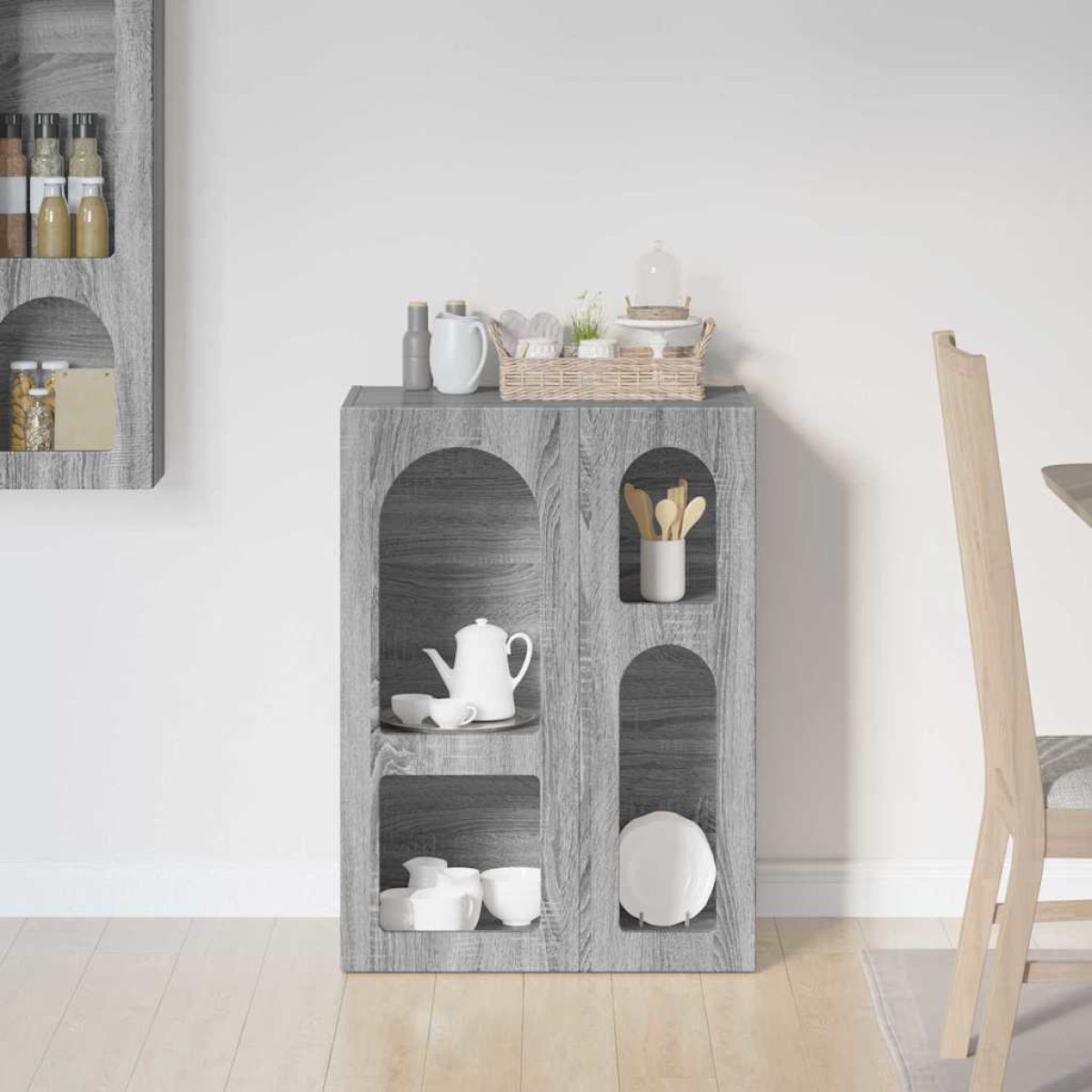 vidaXL Πλαϊνό γραφείο ELST Γκρίζο Σονομα 59 x 35 x 80.5 εκ.