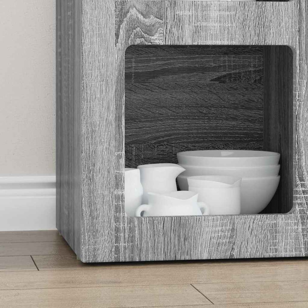vidaXL Πλαϊνό γραφείο ELST Γκρίζο Σονομα 59 x 35 x 80.5 εκ.