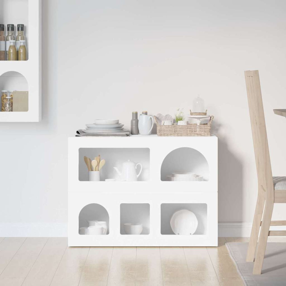vidaXL Πλαϊνό γραφείο ELST Λευκό 80.5 x 35 x 59 εκ. Επεξεργασμένο Ξύλο