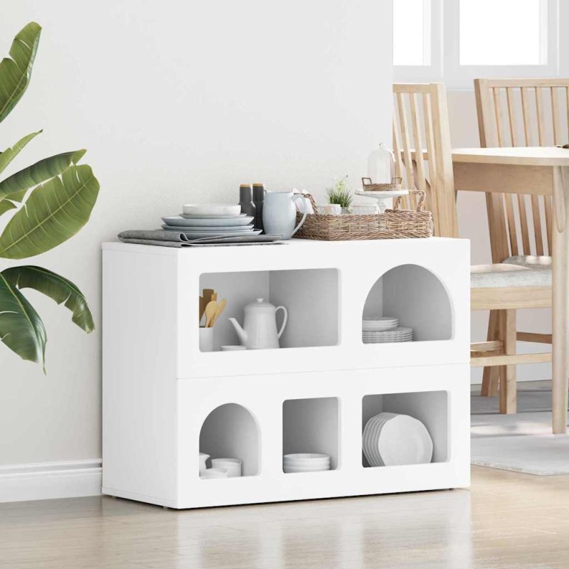 vidaXL Πλαϊνό γραφείο ELST Λευκό 80.5 x 35 x 59 εκ. Επεξεργασμένο Ξύλο