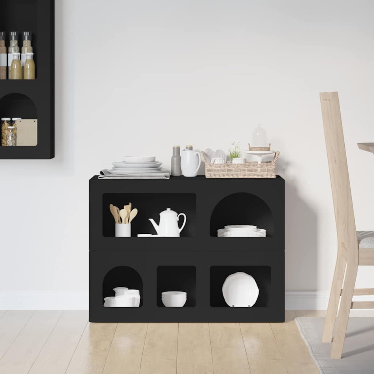 vidaXL Πλαϊνό γραφείο ELST Μαύρο 80.5 x 35 x 59 εκ. Επεξεργασμένο Ξύλο