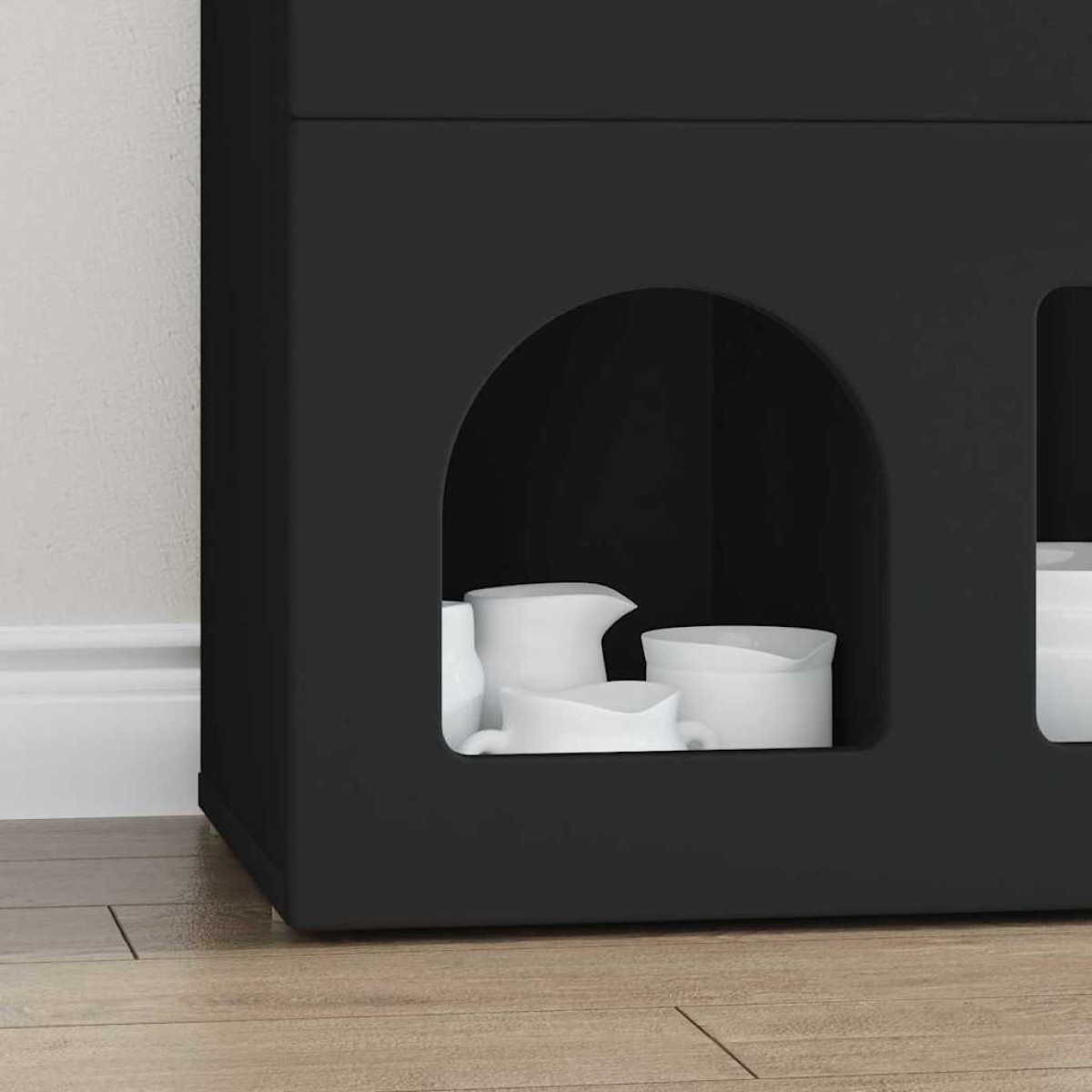 vidaXL Πλαϊνό γραφείο ELST Μαύρο 80.5 x 35 x 59 εκ. Επεξεργασμένο Ξύλο