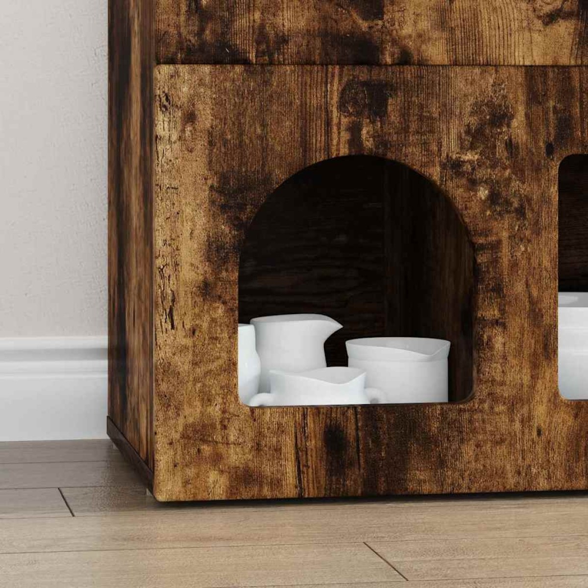 vidaXL Πλαϊνό γραφείο ELST Καπνιστό Δρύς 80.5 x 35 x 59 εκ.