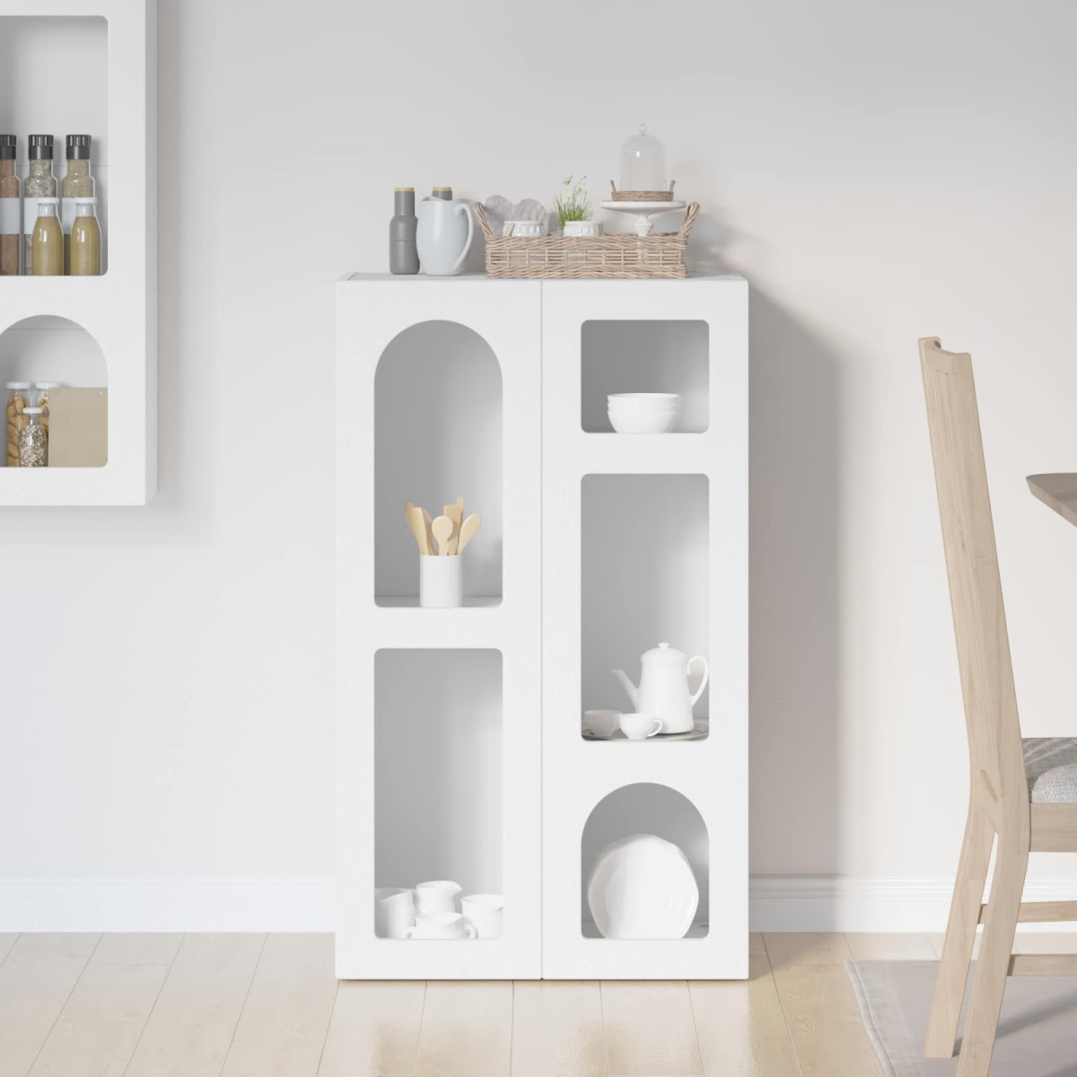 vidaXL Πλαϊνό γραφείο ELST Λευκό 59 x 35 x 100,5 εκ Επεξεργασμένο Ξύλο