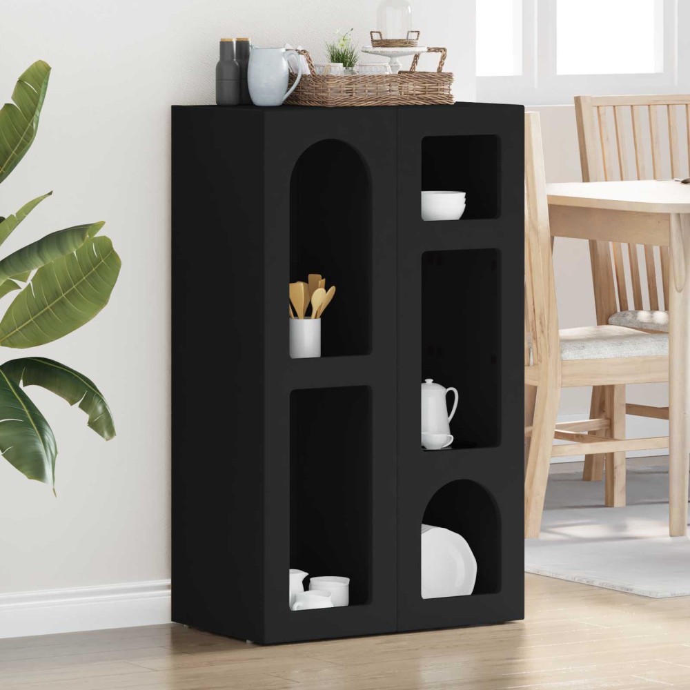 vidaXL Πλαϊνό γραφείο ELST Μαύρο 59 x 35 x 100,5 εκ Επεξεργασμένο Ξύλο