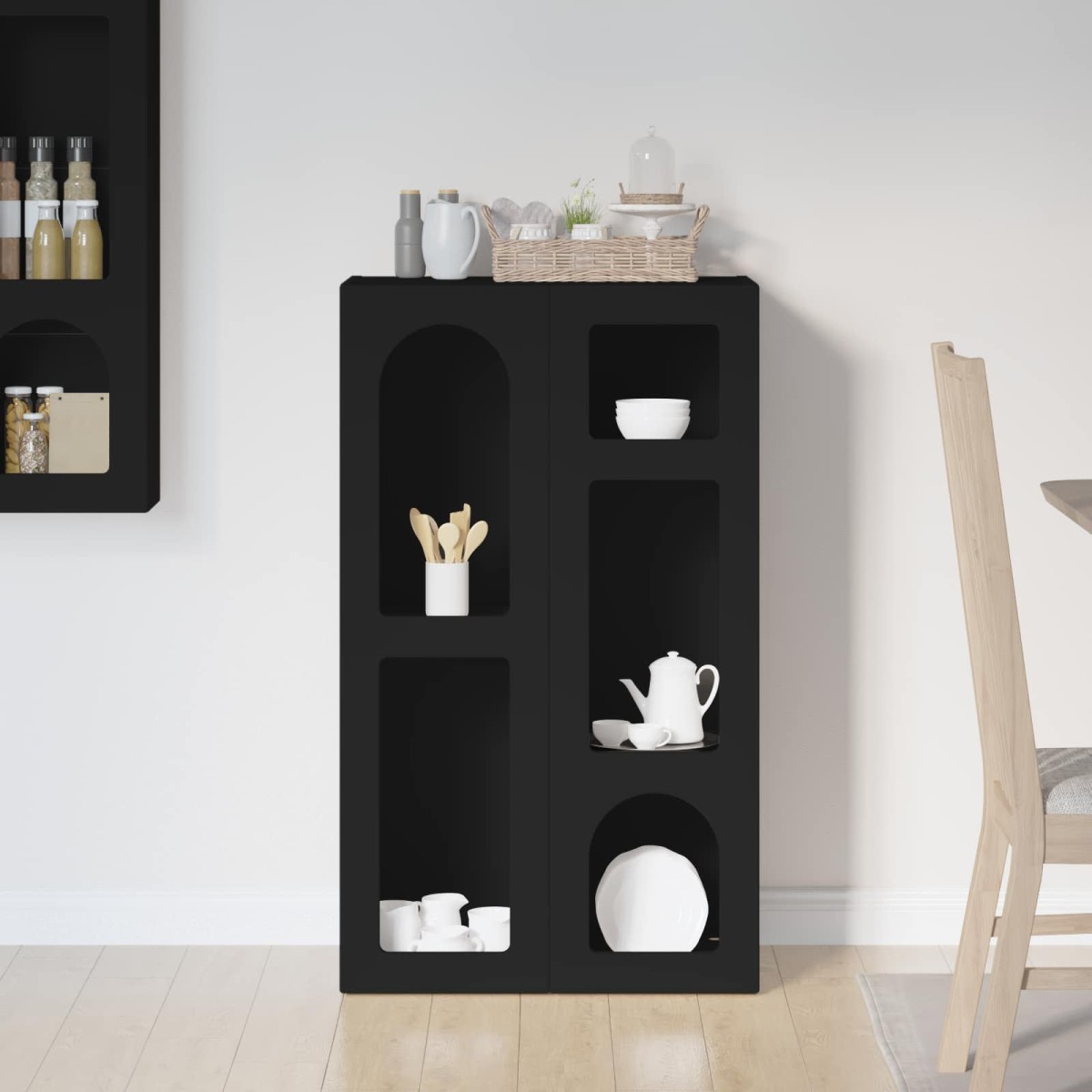 vidaXL Πλαϊνό γραφείο ELST Μαύρο 59 x 35 x 100,5 εκ Επεξεργασμένο Ξύλο