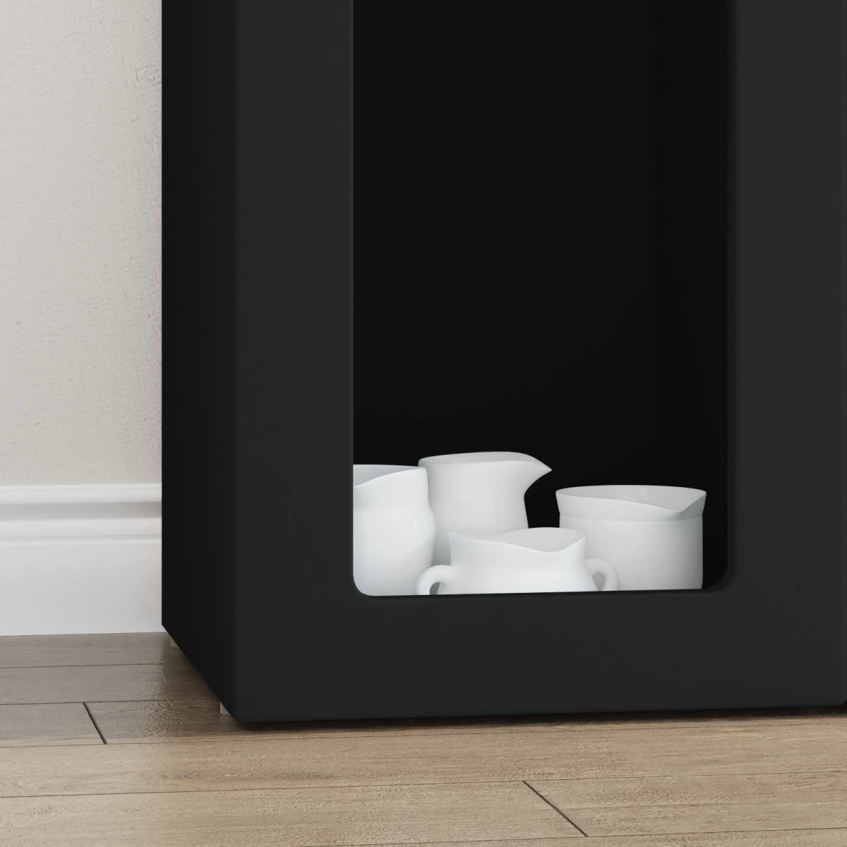 vidaXL Πλαϊνό γραφείο ELST Μαύρο 59 x 35 x 100,5 εκ Επεξεργασμένο Ξύλο