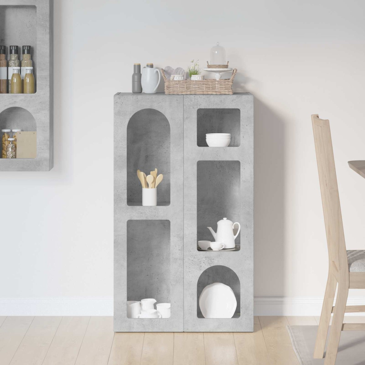 vidaXL Πλαϊνό γραφείο ELST Σκυρόδεμα Γκρι 59 x 35 x 100,5 εκ