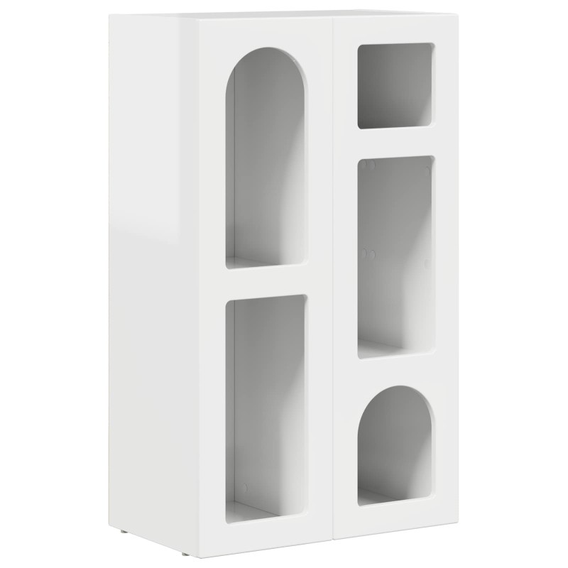 vidaXL Πλαϊνό γραφείο ELST Υψηλής γυαλάδας λευκό 59 x 35 x 100,5 εκ