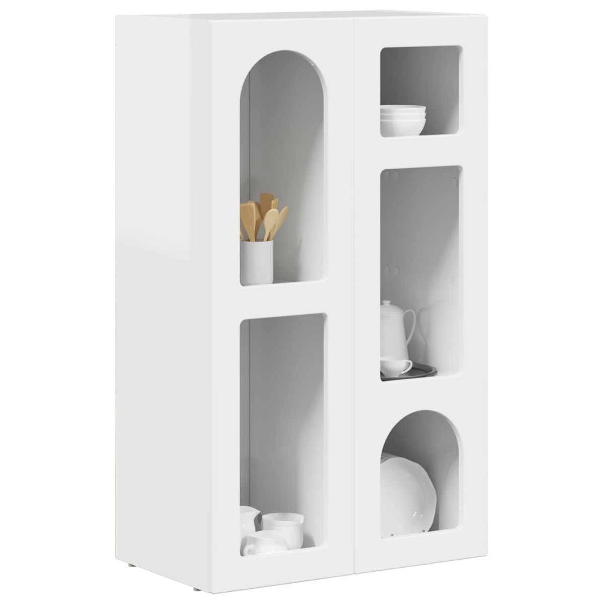 vidaXL Πλαϊνό γραφείο ELST Υψηλής γυαλάδας λευκό 59 x 35 x 100,5 εκ