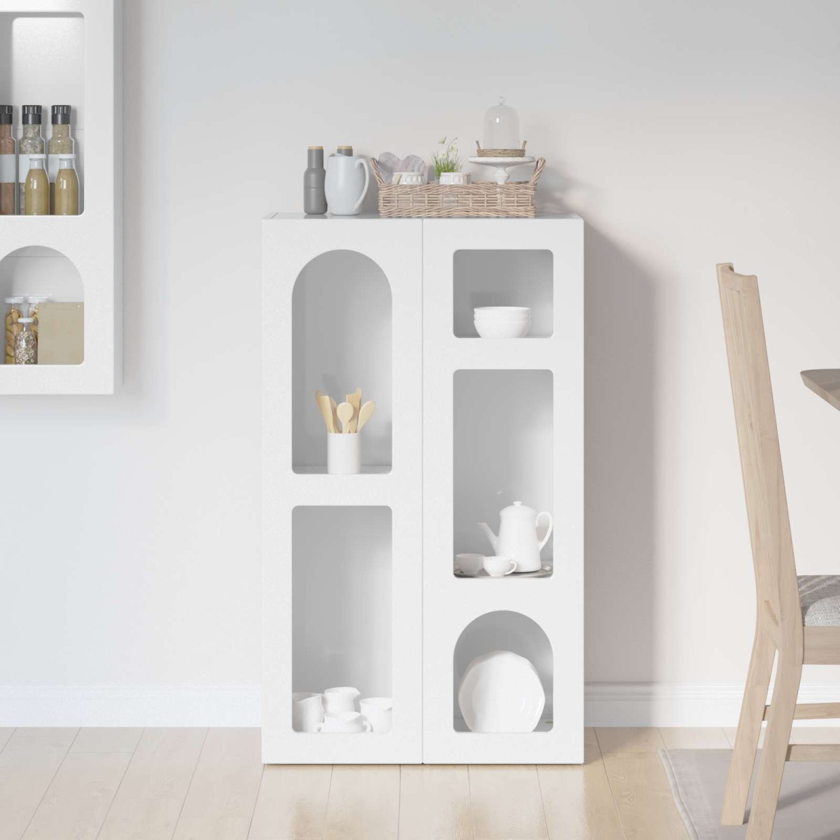 vidaXL Πλαϊνό γραφείο ELST Υψηλής γυαλάδας λευκό 59 x 35 x 100,5 εκ