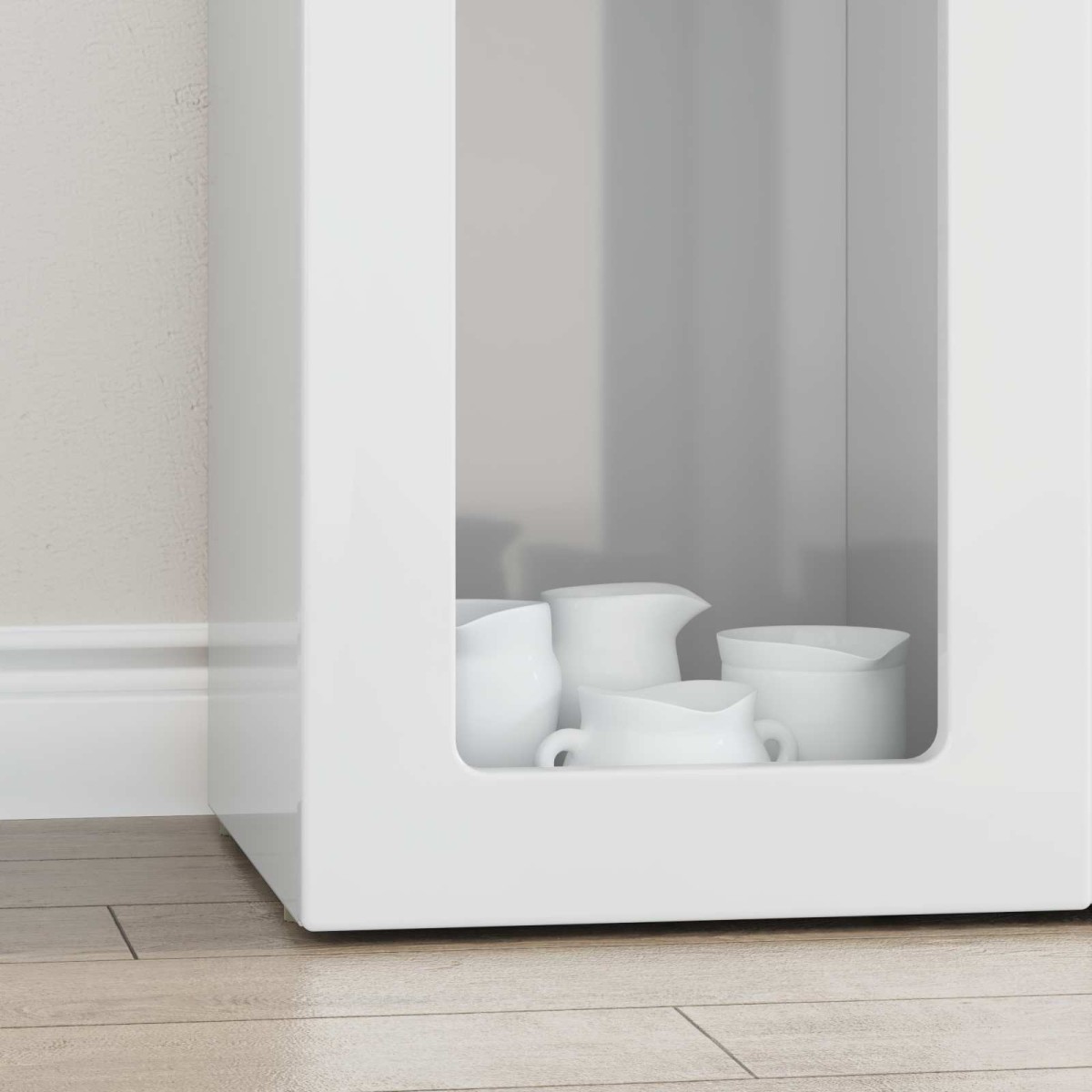 vidaXL Πλαϊνό γραφείο ELST Υψηλής γυαλάδας λευκό 59 x 35 x 100,5 εκ