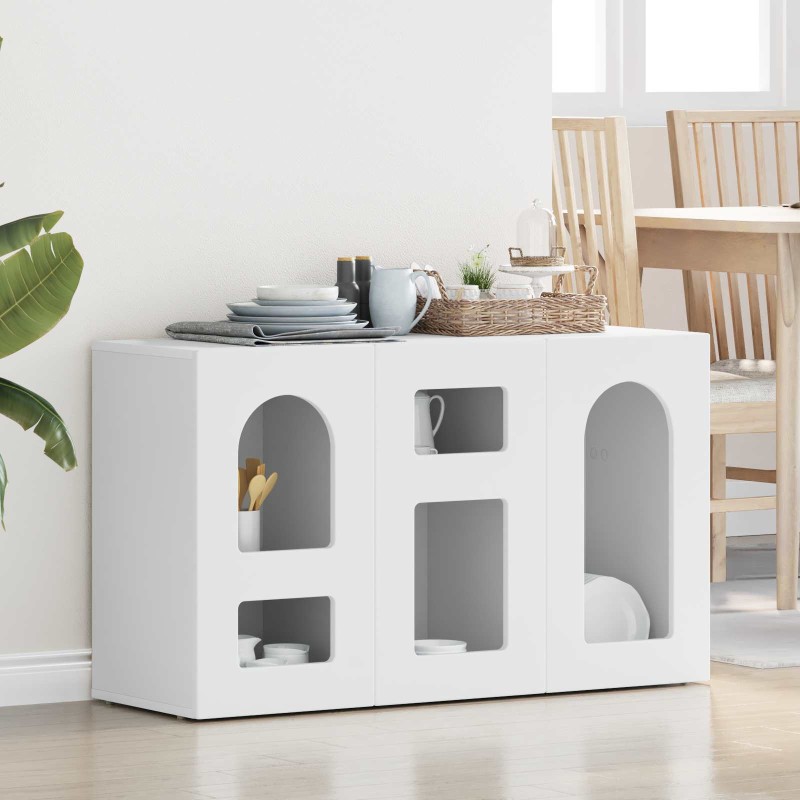 vidaXL Πλαϊνό γραφείο ELST Λευκό 100 x 35 x 59 εκ Επεξεργασμένο Ξύλο