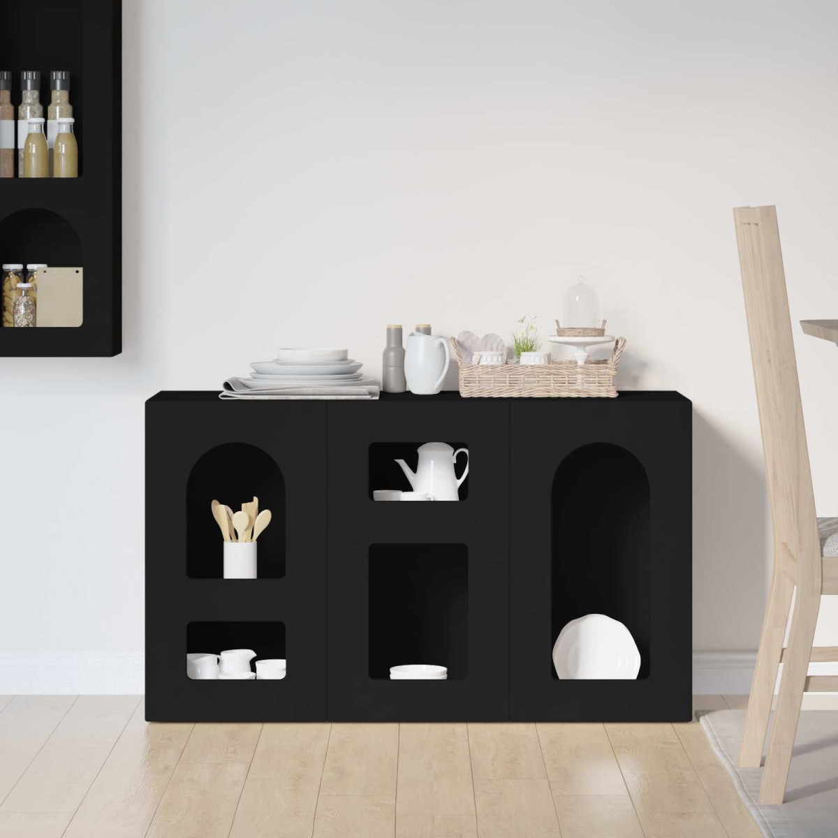 vidaXL Πλαϊνό γραφείο ELST Μαύρο 100 x 35 x 59 εκ Επεξεργασμένο Ξύλο