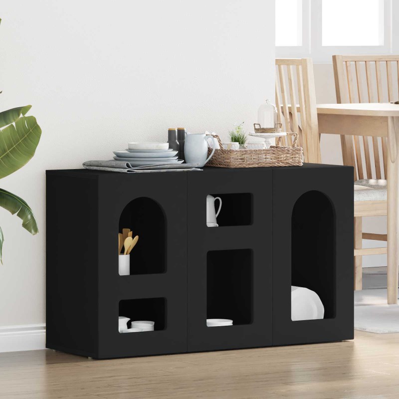 vidaXL Πλαϊνό γραφείο ELST Μαύρο 100 x 35 x 59 εκ Επεξεργασμένο Ξύλο