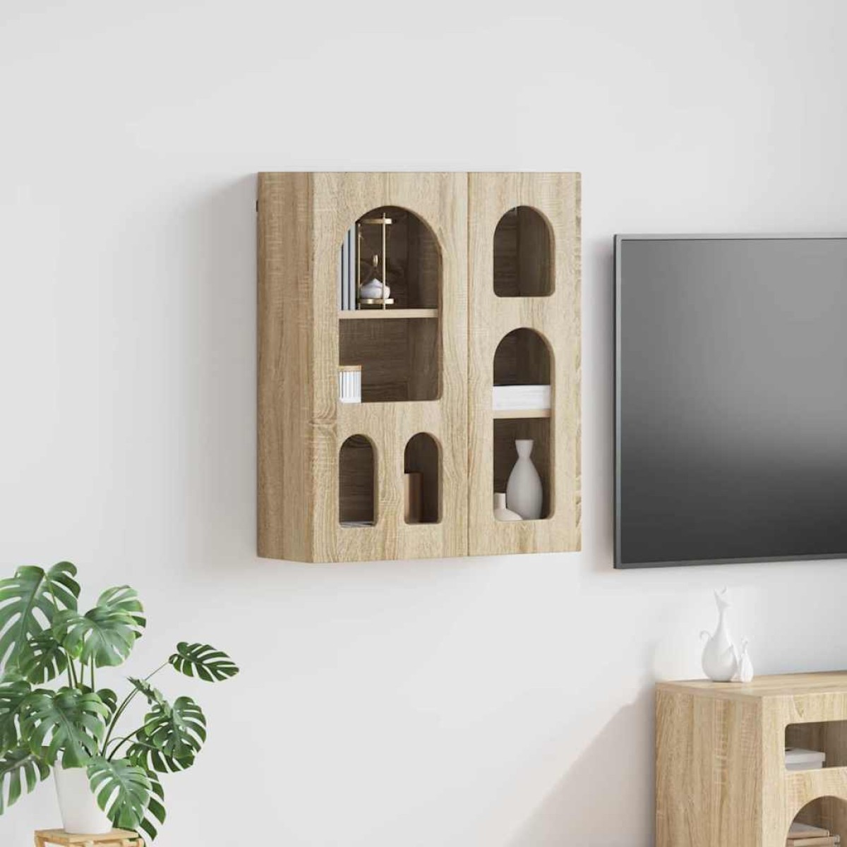 vidaXL Κρεμαστό ντουλάπι με ράφι ELST Sonoma Δρυς 59 x 20 x 71,5 εκ