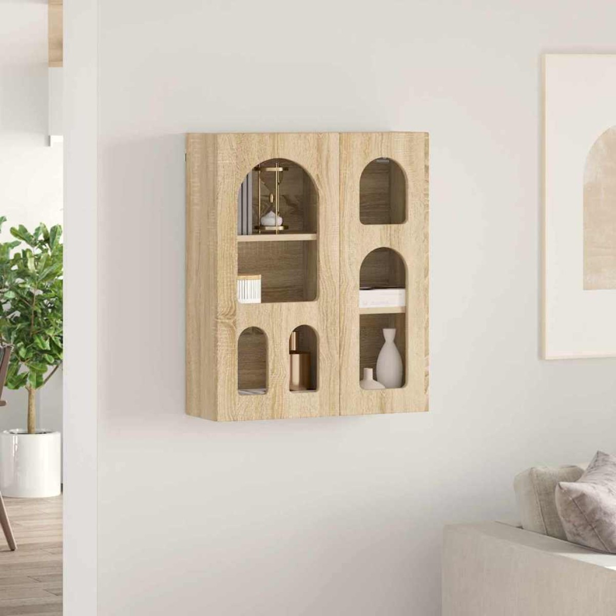 vidaXL Κρεμαστό ντουλάπι με ράφι ELST Sonoma Δρυς 59 x 20 x 71,5 εκ