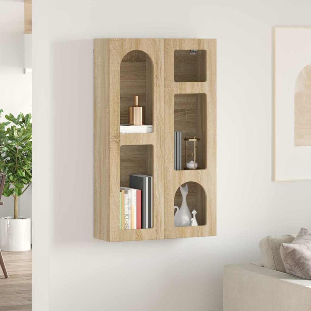 vidaXL Κρεμαστό ντουλάπι με ράφι ELST Sonoma Δρυς 59 x 20 x 100 εκ