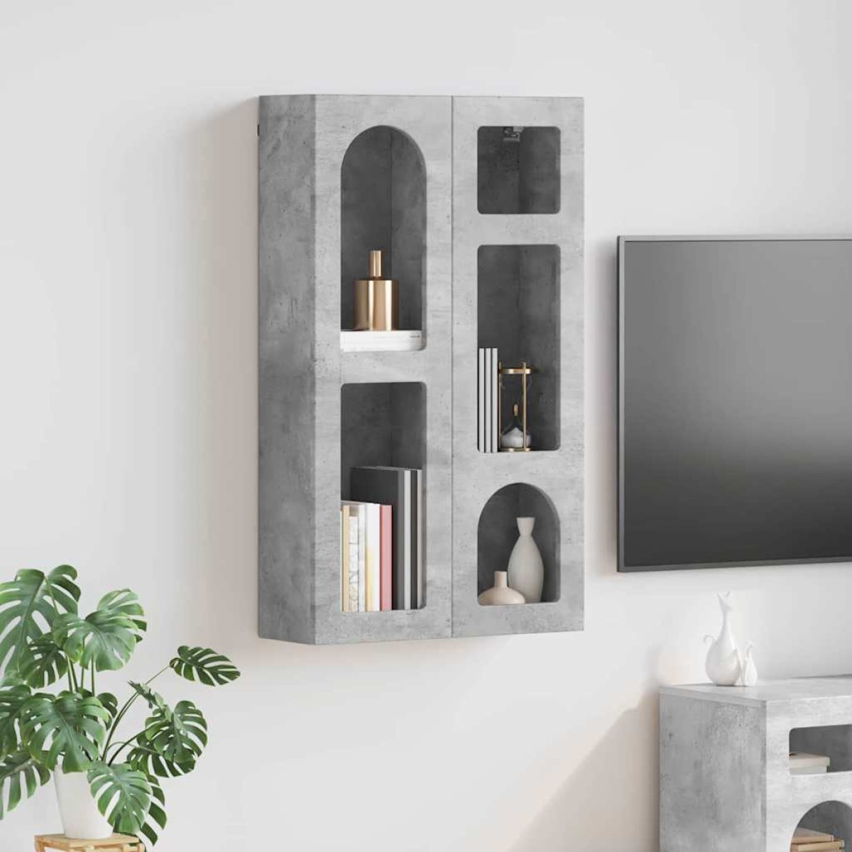 vidaXL Κρεμαστό ντουλάπι ELST Γκρι Σκυροδέματος 59 x 20 x 100 εκ