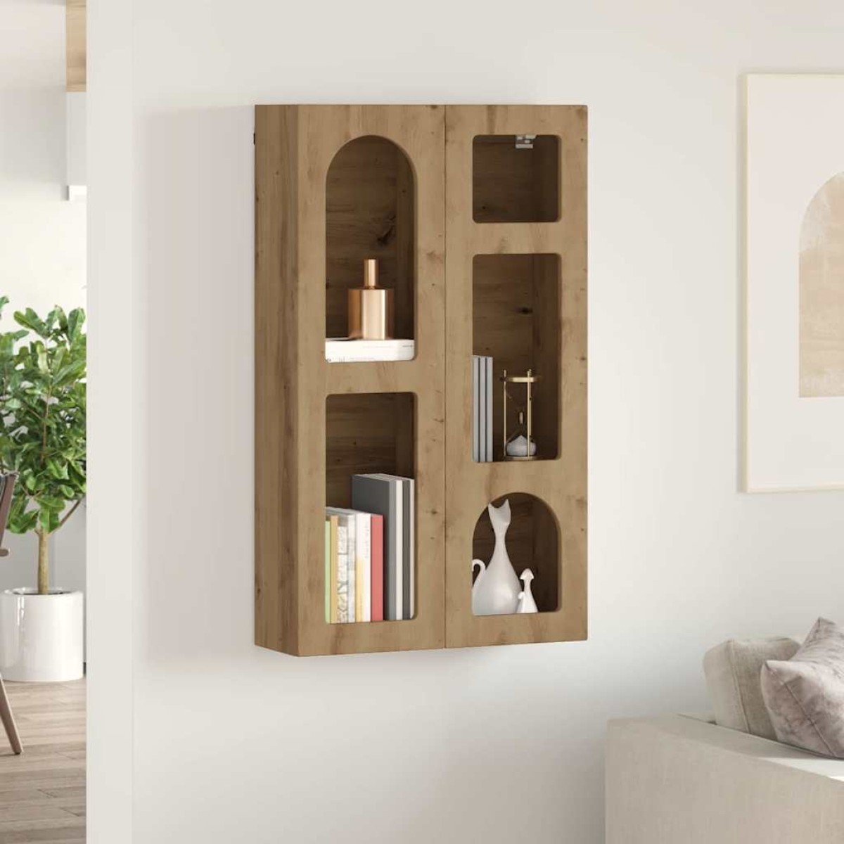 vidaXL Κρεμαστό ντουλάπι με ράφι ELST Artisan Δρυς 59 x 20 x 100 εκ