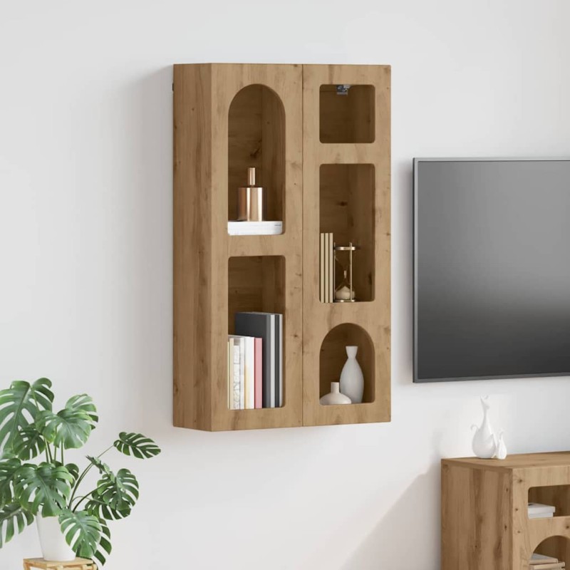 vidaXL Κρεμαστό ντουλάπι με ράφι ELST Artisan Δρυς 59 x 20 x 100 εκ
