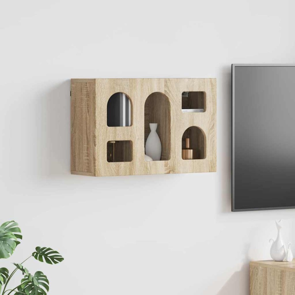 vidaXL Κρεμαστό ντουλάπι με ράφι ELST Sonoma Δρυς 60 x 20 x 40 εκ