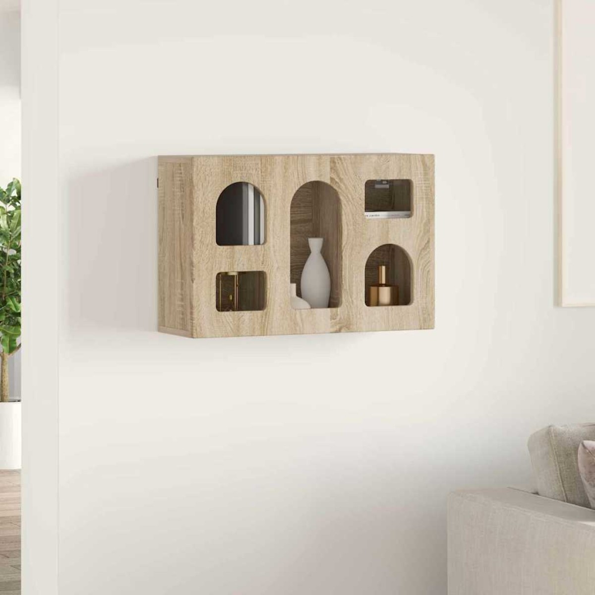 vidaXL Κρεμαστό ντουλάπι με ράφι ELST Sonoma Δρυς 60 x 20 x 40 εκ