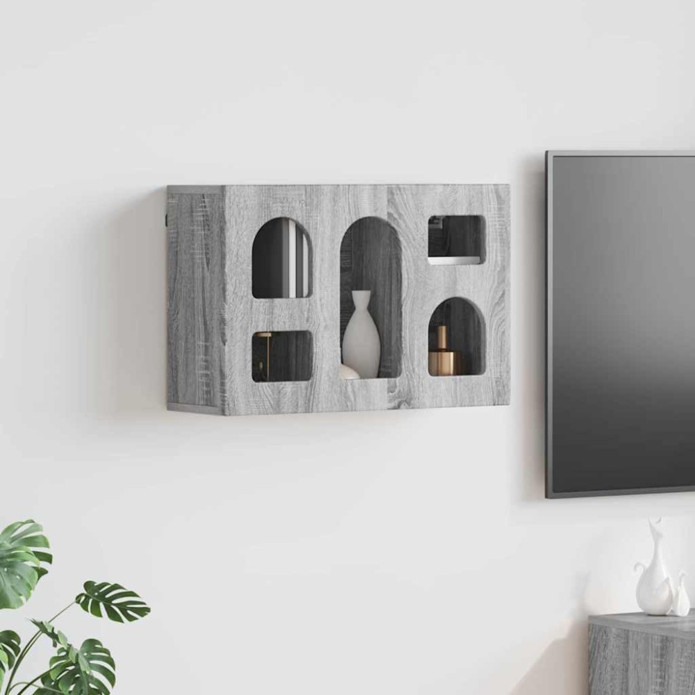 vidaXL Κρεμαστό ντουλάπι με ράφι ELST Γκρι Sonoma 60 x 20 x 40 εκ