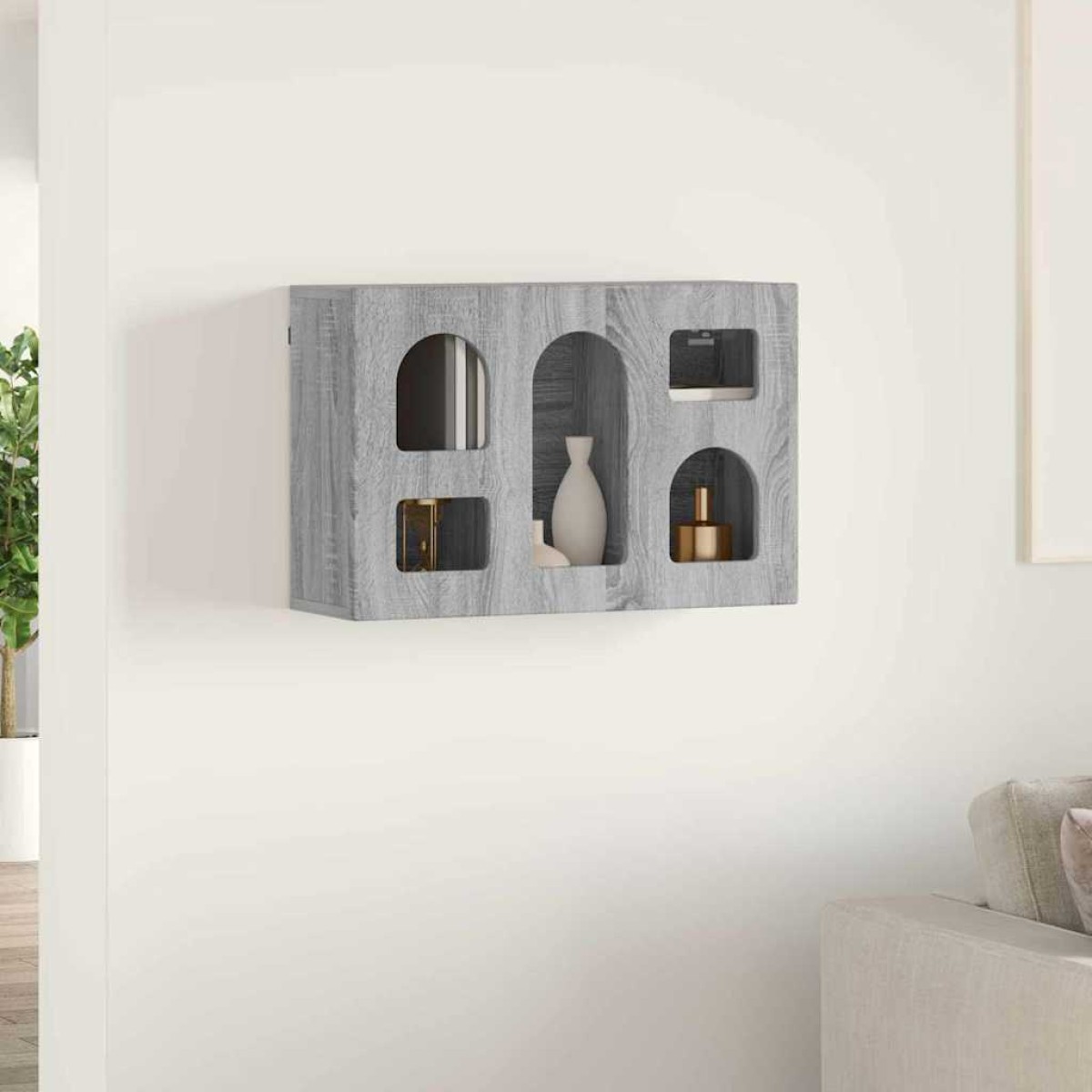 vidaXL Κρεμαστό ντουλάπι με ράφι ELST Γκρι Sonoma 60 x 20 x 40 εκ