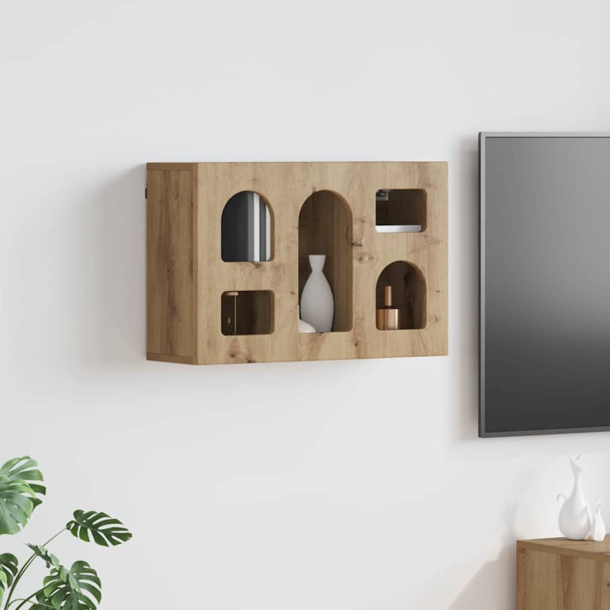 vidaXL Κρεμαστό ντουλάπι με ράφι ELST Artisan Δρυς 60 x 20 x 40 εκ