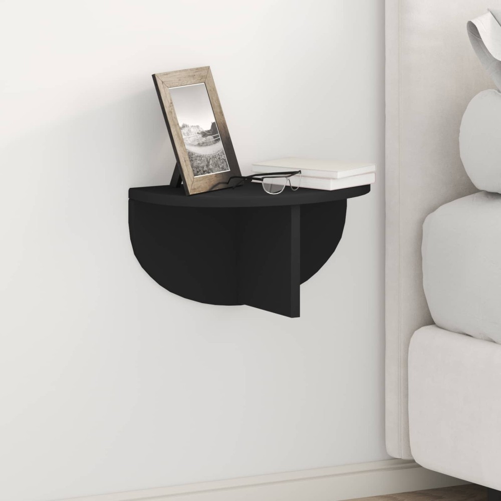 vidaXL Ράφι Τοίχου Επιτοίχιο Μαύρο 38 x 19 x 19 εκ Επεξεργασμένο Ξύλο