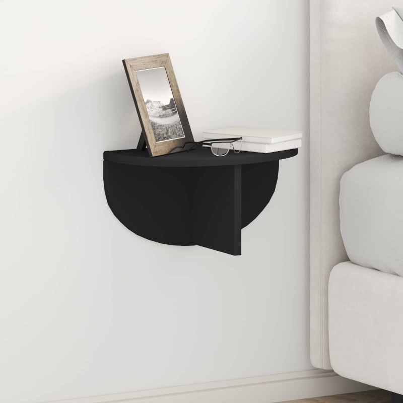 vidaXL Ράφι Τοίχου Επιτοίχιο Μαύρο 38 x 19 x 19 εκ Επεξεργασμένο Ξύλο