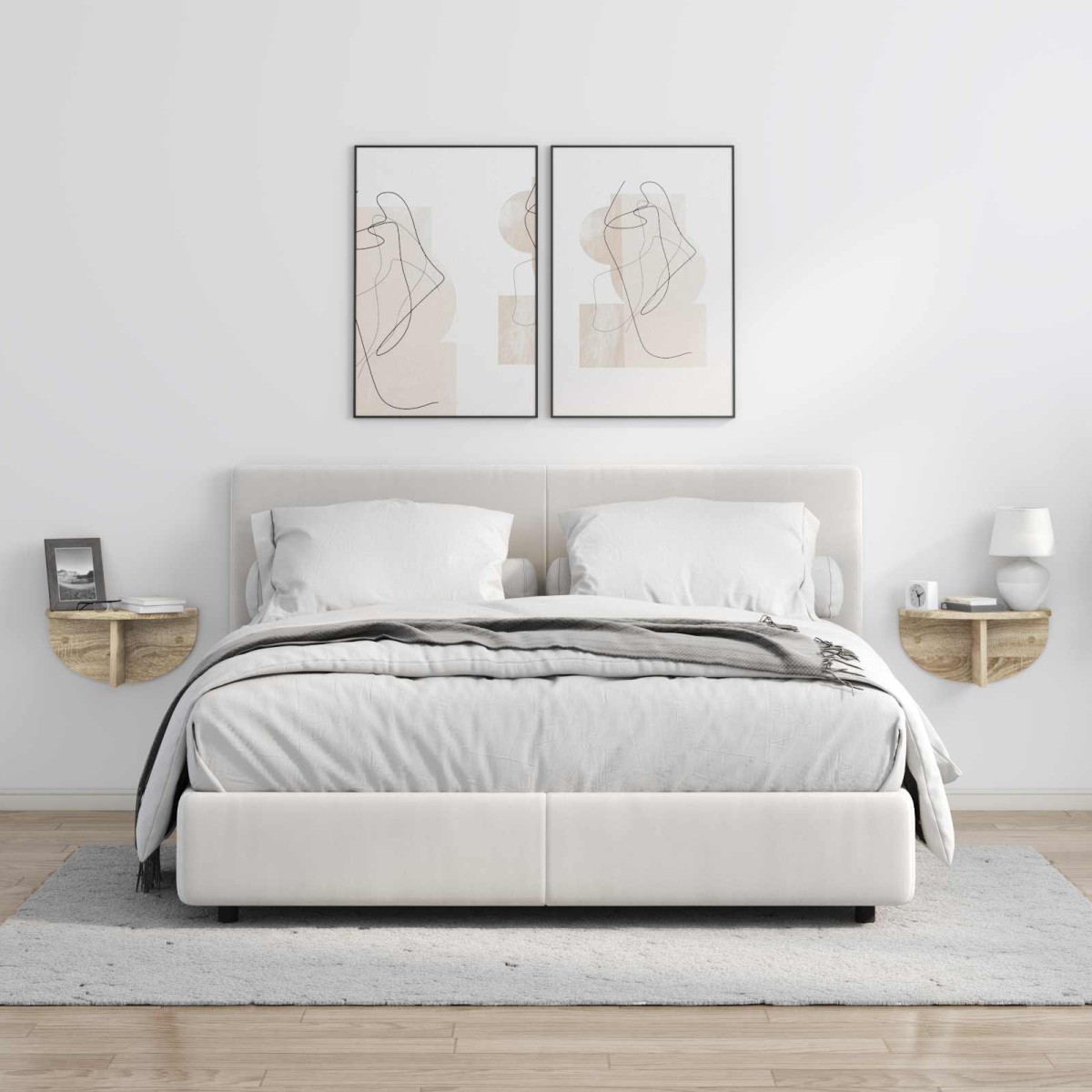 vidaXL Ράφι Τοίχου Επιτοίχιο 2 τμχ. Δρύς Sonoma 38 x 19 x 19 εκ