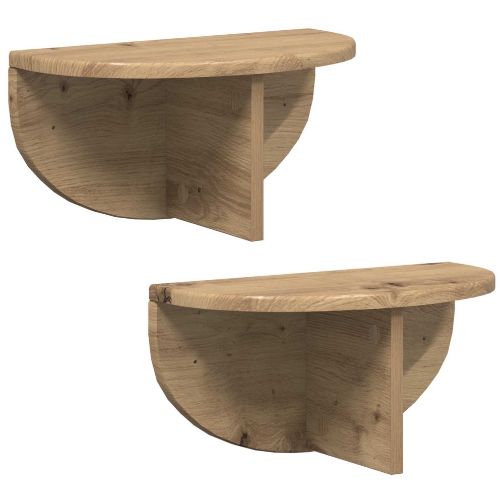 vidaXL Ράφι Τοίχου Επιτοίχιο 2 τμχ. Artisan Oak 38 x 19 x 19 εκ