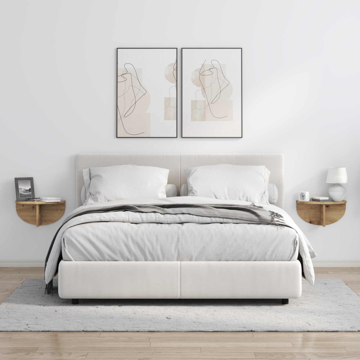 vidaXL Ράφι Τοίχου Επιτοίχιο 2 τμχ. Artisan Oak 38 x 19 x 19 εκ