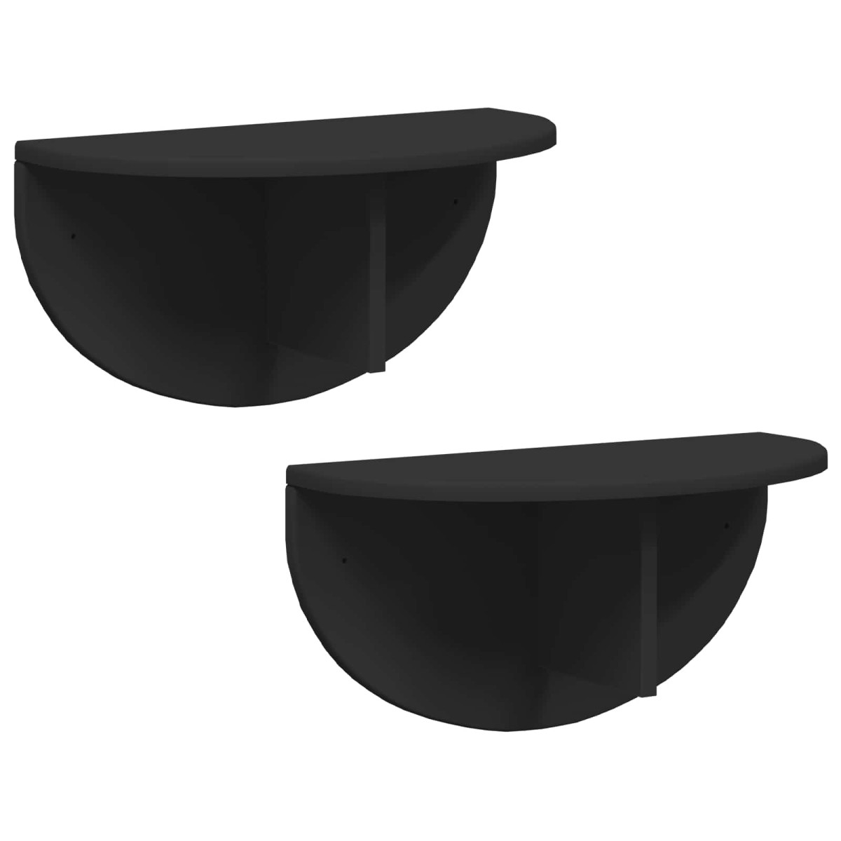 vidaXL Ράφι Τοίχου Επιτοίχιο 2 τμχ. Μαύρο 48 x 24 x 24 εκ