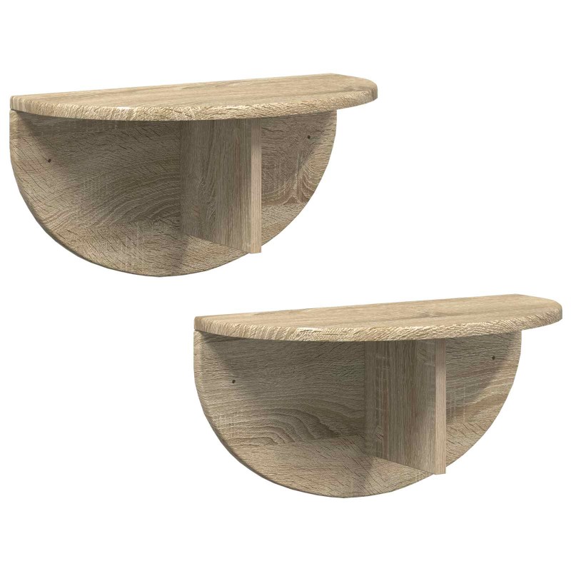 vidaXL Ράφι Τοίχου Επιτοίχιο 2 τμχ. Δρύς Sonoma 48 x 24 x 24 εκ
