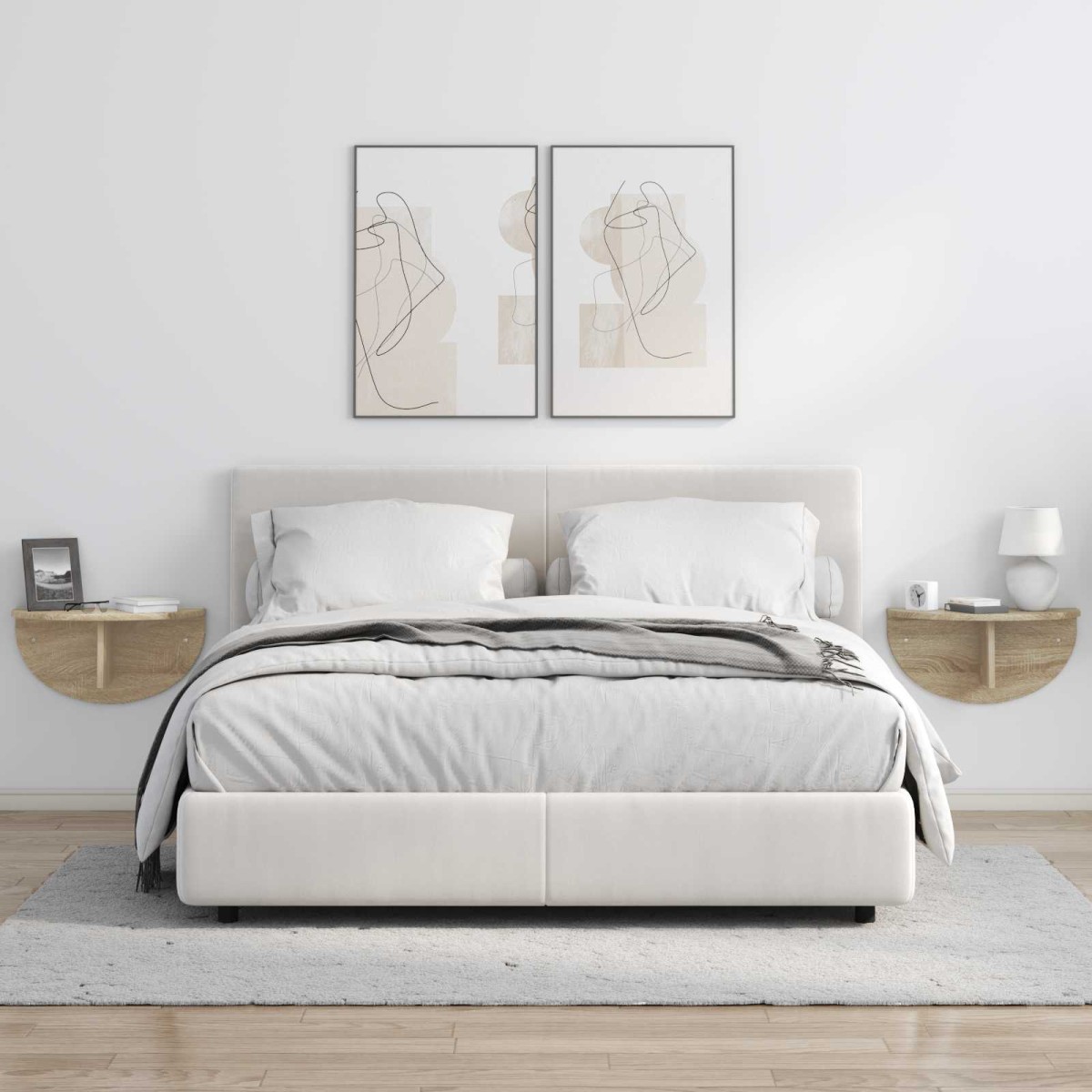 vidaXL Ράφι Τοίχου Επιτοίχιο 2 τμχ. Δρύς Sonoma 48 x 24 x 24 εκ