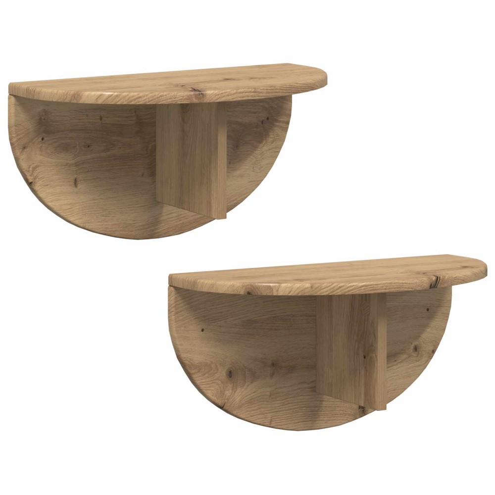 vidaXL Ράφι Τοίχου Επιτοίχιο 2 τμχ. Artisan Oak 48 x 24 x 24 εκ