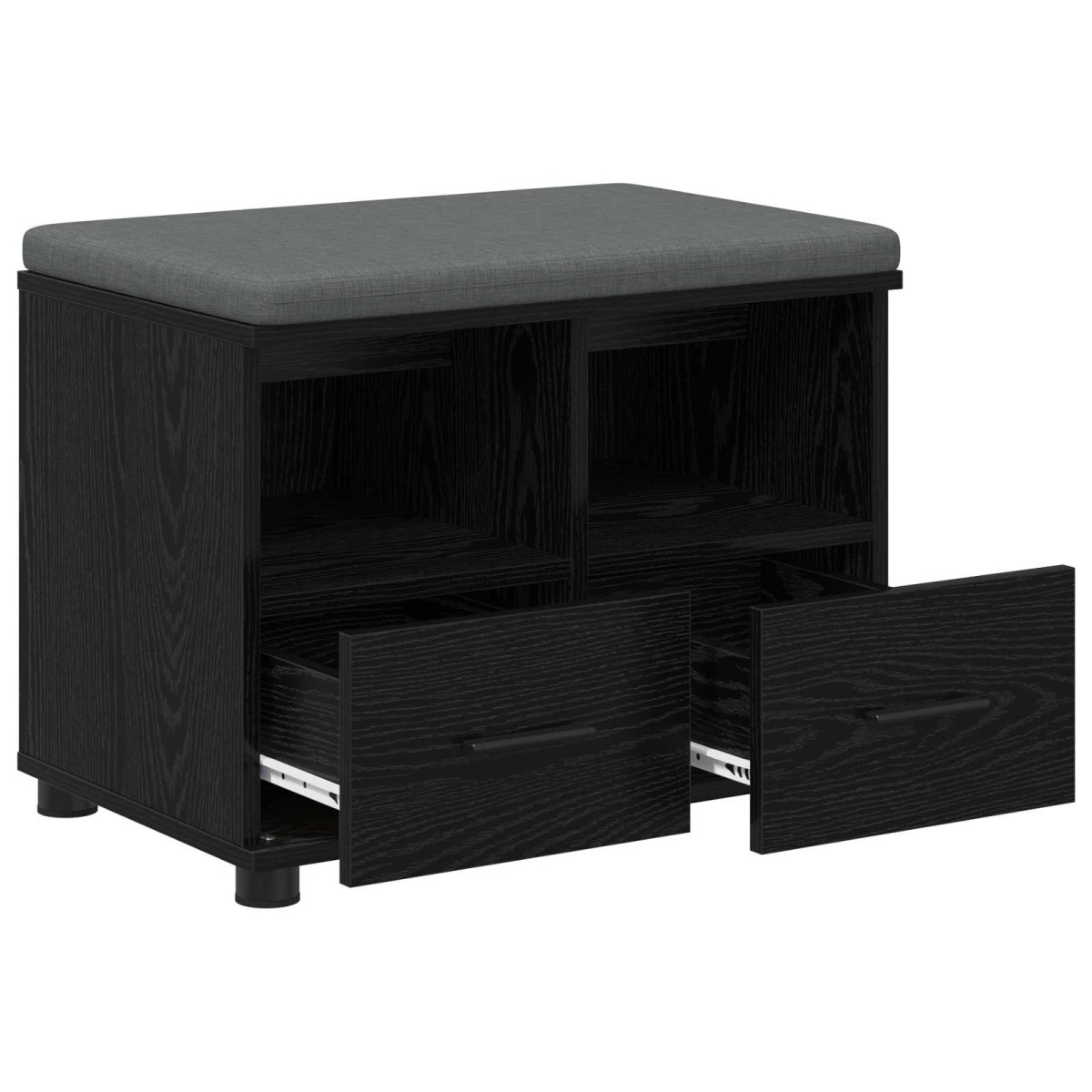vidaXL Παγκάκι Χαλωρίου Μαύρη Δρυς 60 x 38 x 46 εκ