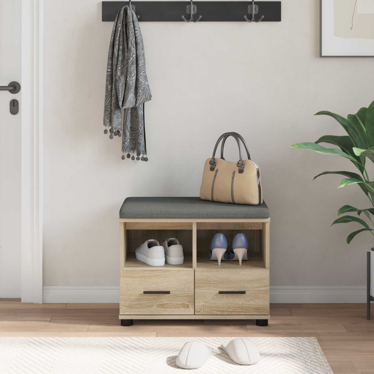 vidaXL Παγκάκι Χαλωρίου Δρύς Sonoma 60 x 38 x 46 εκ