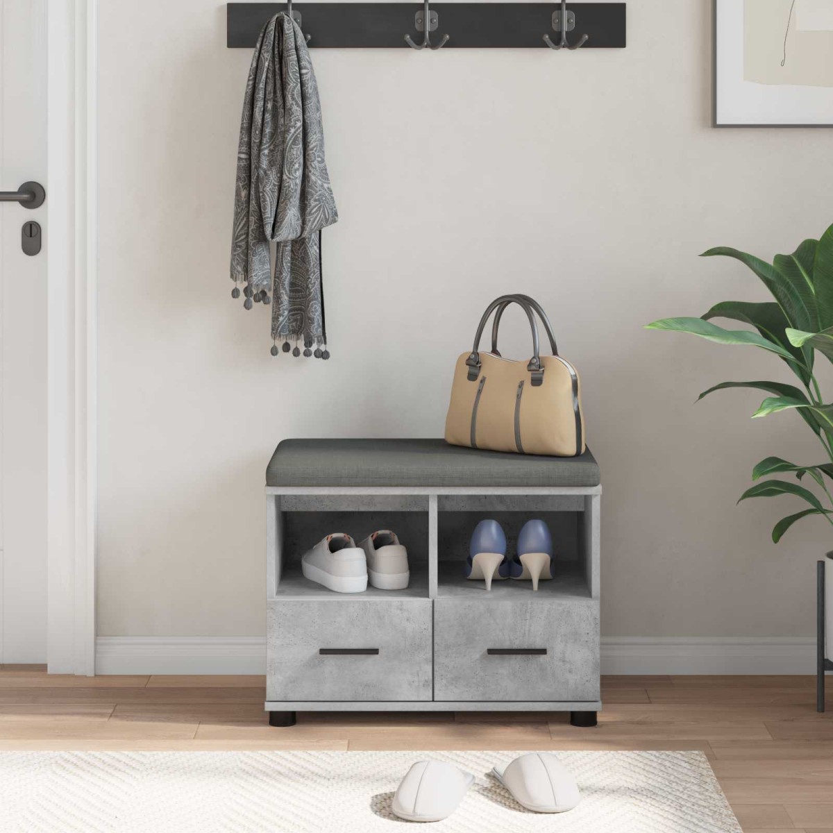 vidaXL Παγκάκι Χαλωρίου Σκυρόχρωμο Γκρι 60 x 38 x 46 εκ
