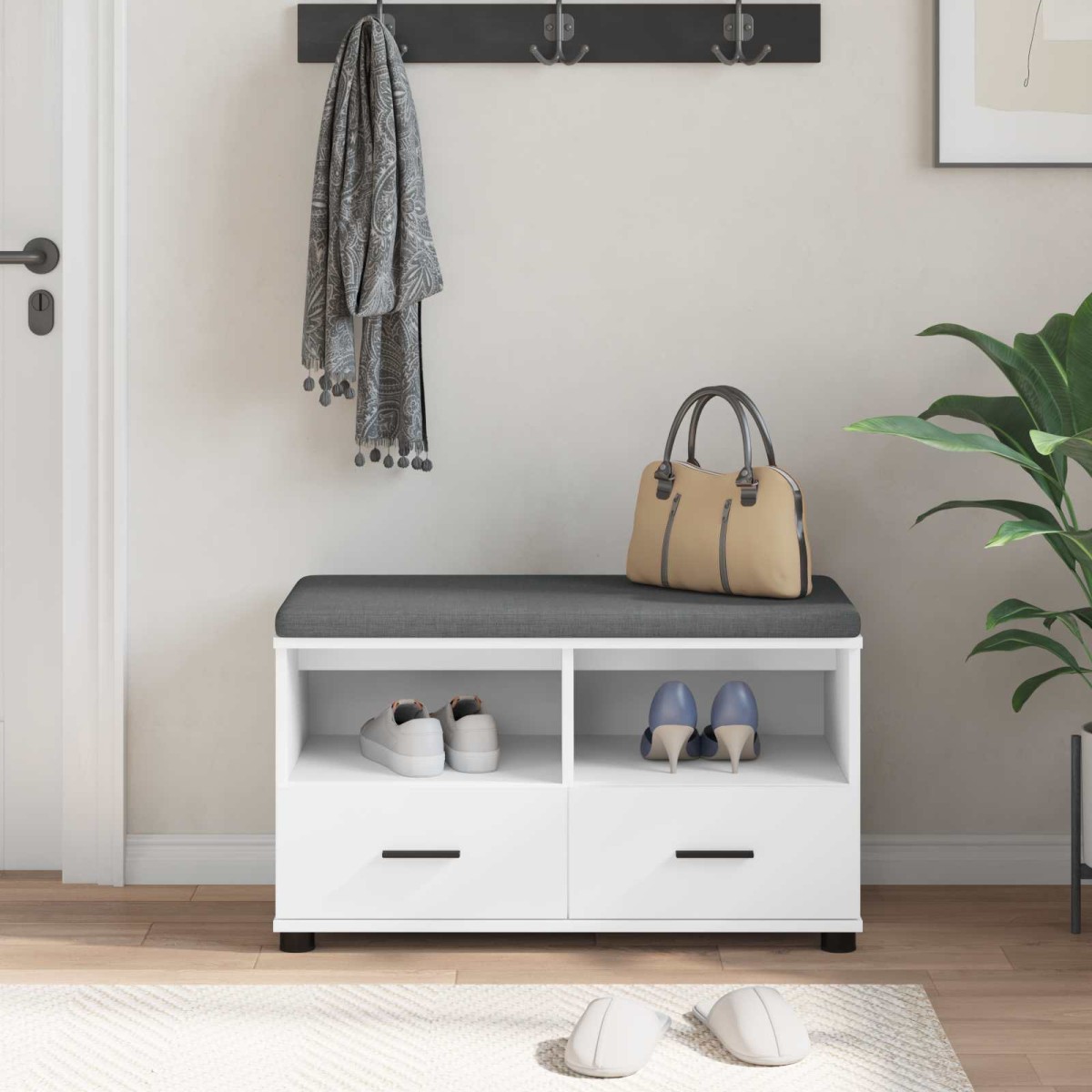 vidaXL Παγκάκι Χαλωρίου Λευκός 80 x 38 x 46 εκ