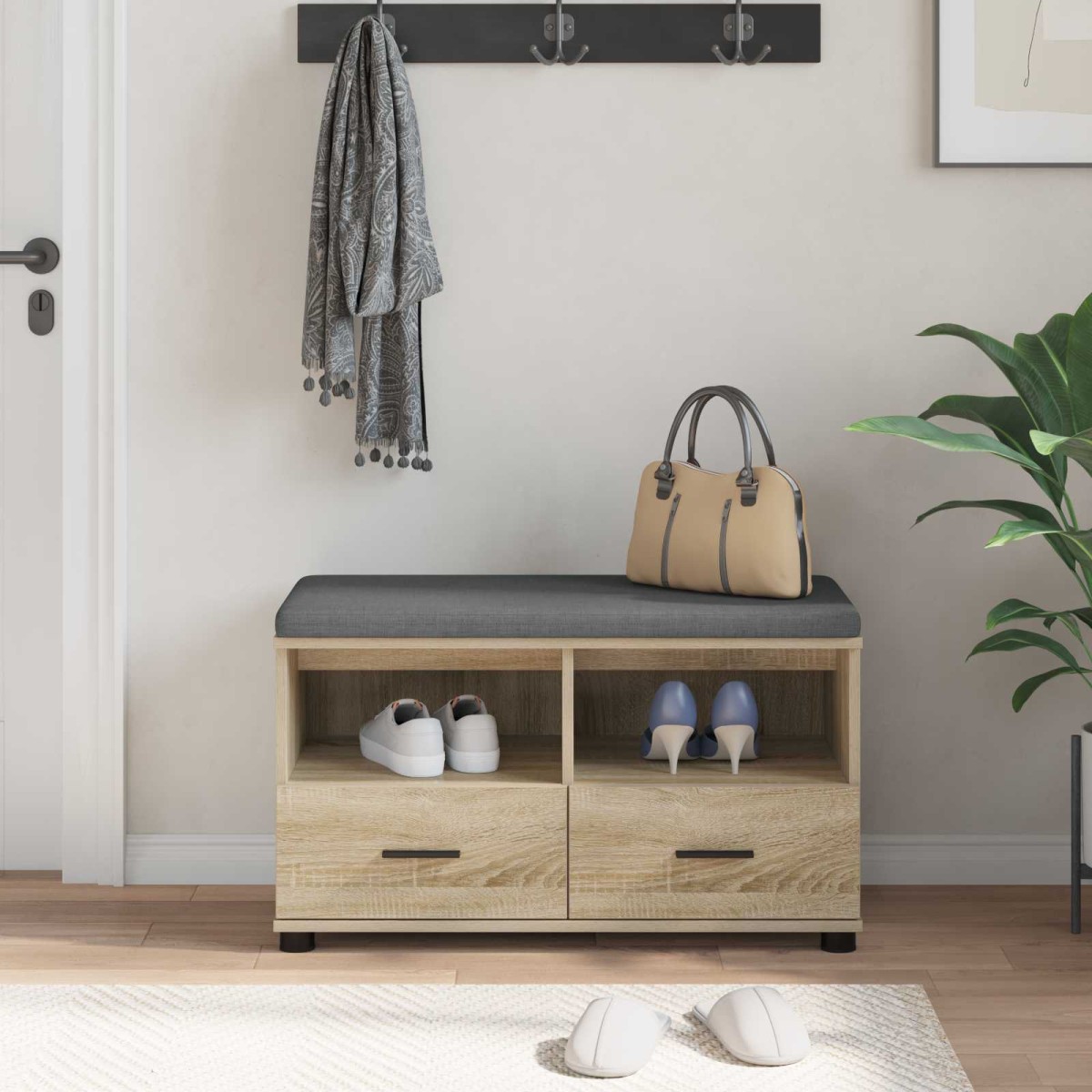 vidaXL Παγκάκι Χαλωρίου Δρύς Sonoma 80 x 38 x 46 εκ