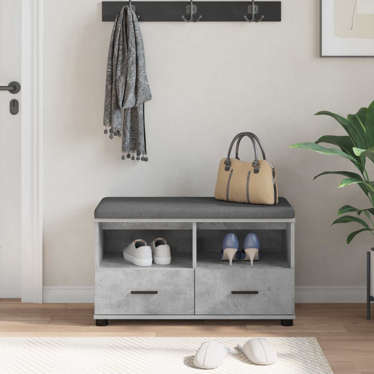 vidaXL Παγκάκι Χαλωρίου Σκυρόχρωμο Γκρι 80 x 38 x 46 εκ