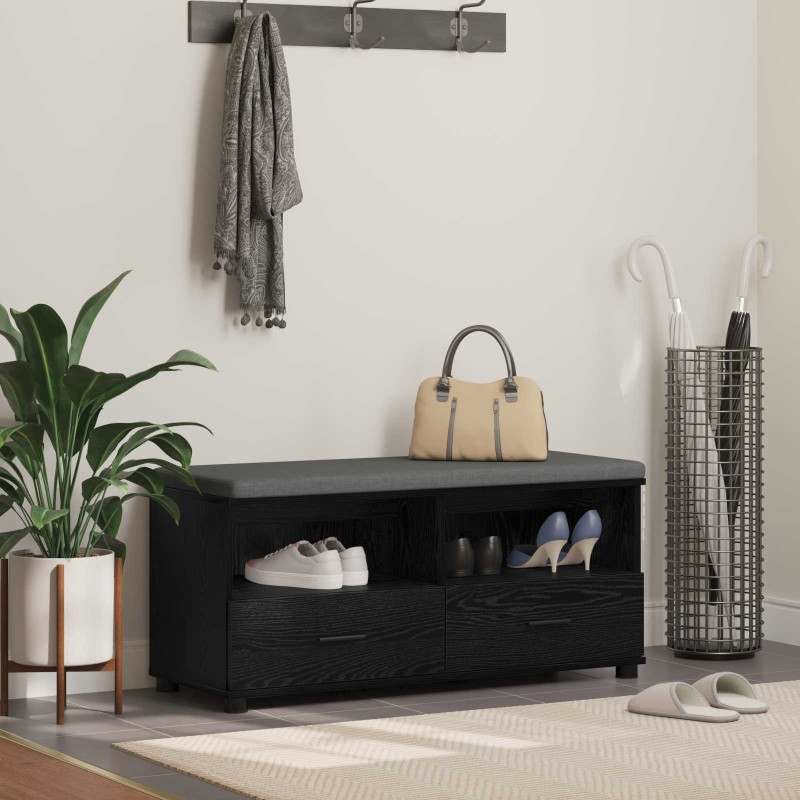 vidaXL Παγκάκι Χαλωρίου Μαύρη Δρυς 100 x 38 x 46 εκ