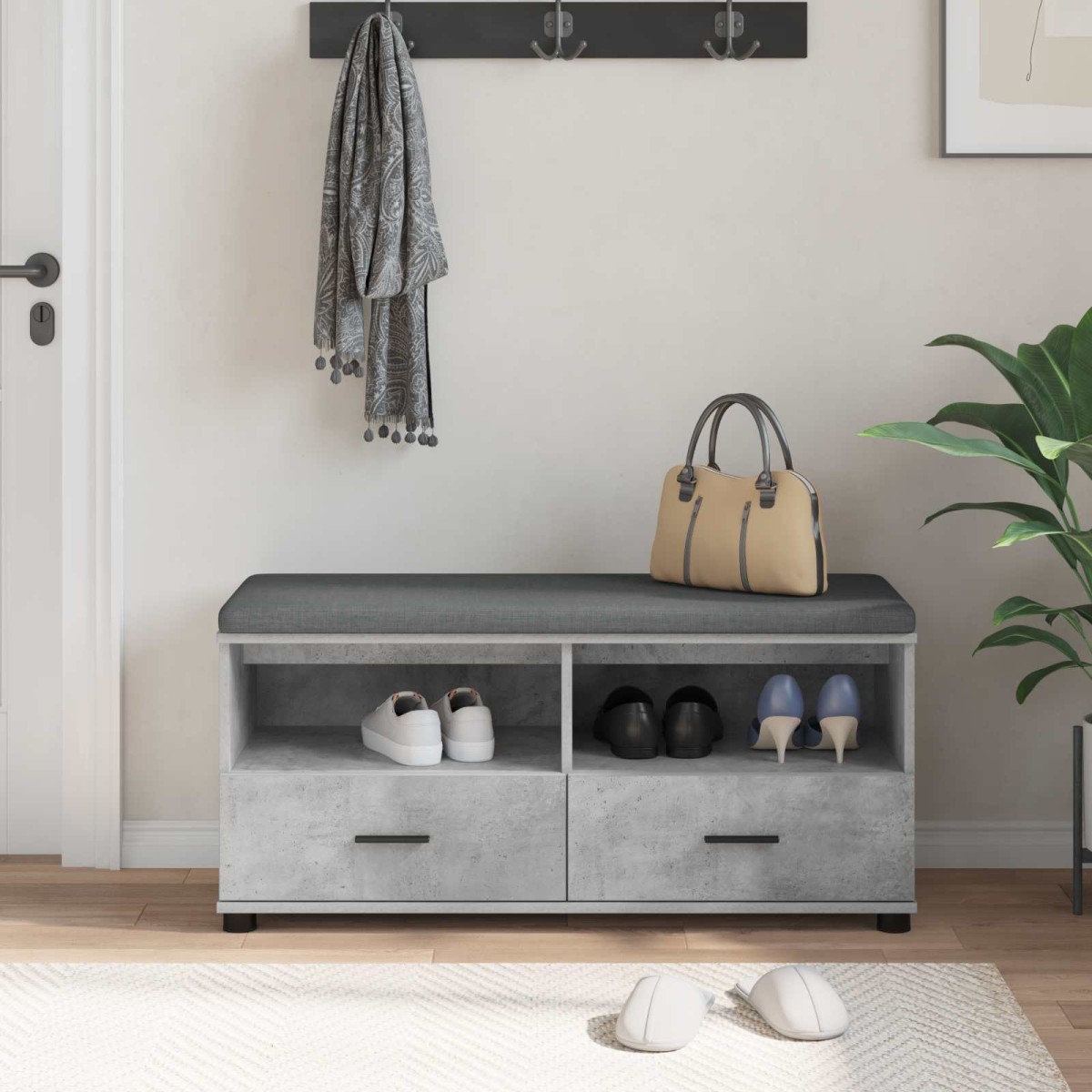 vidaXL Παγκάκι Χαλωρίου Σκυρόχρωμο Γκρι 100 x 38 x 46 εκ