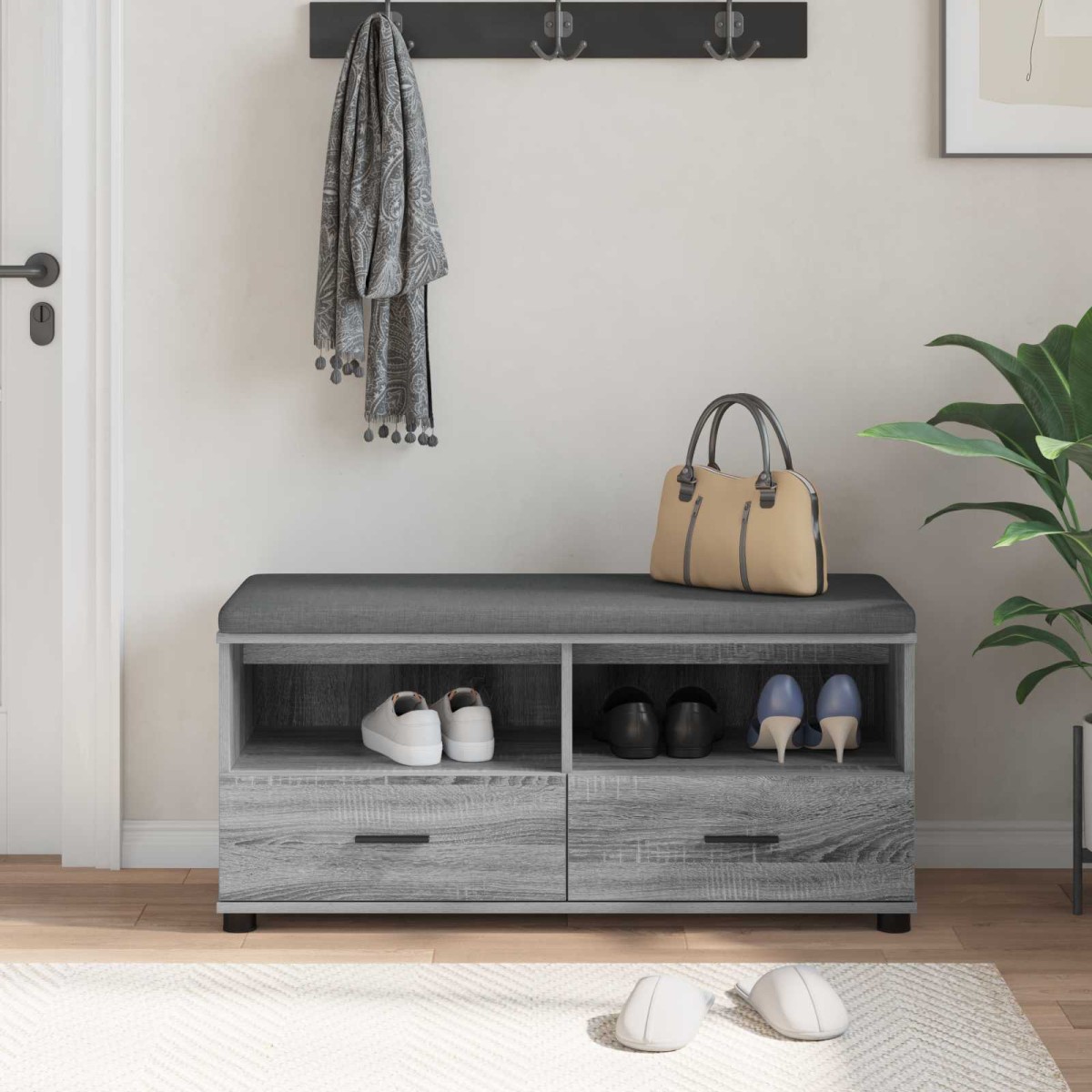 vidaXL Παγκάκι Χαλωρίου Γκρι Σονομά 100 x 38 x 46 εκ