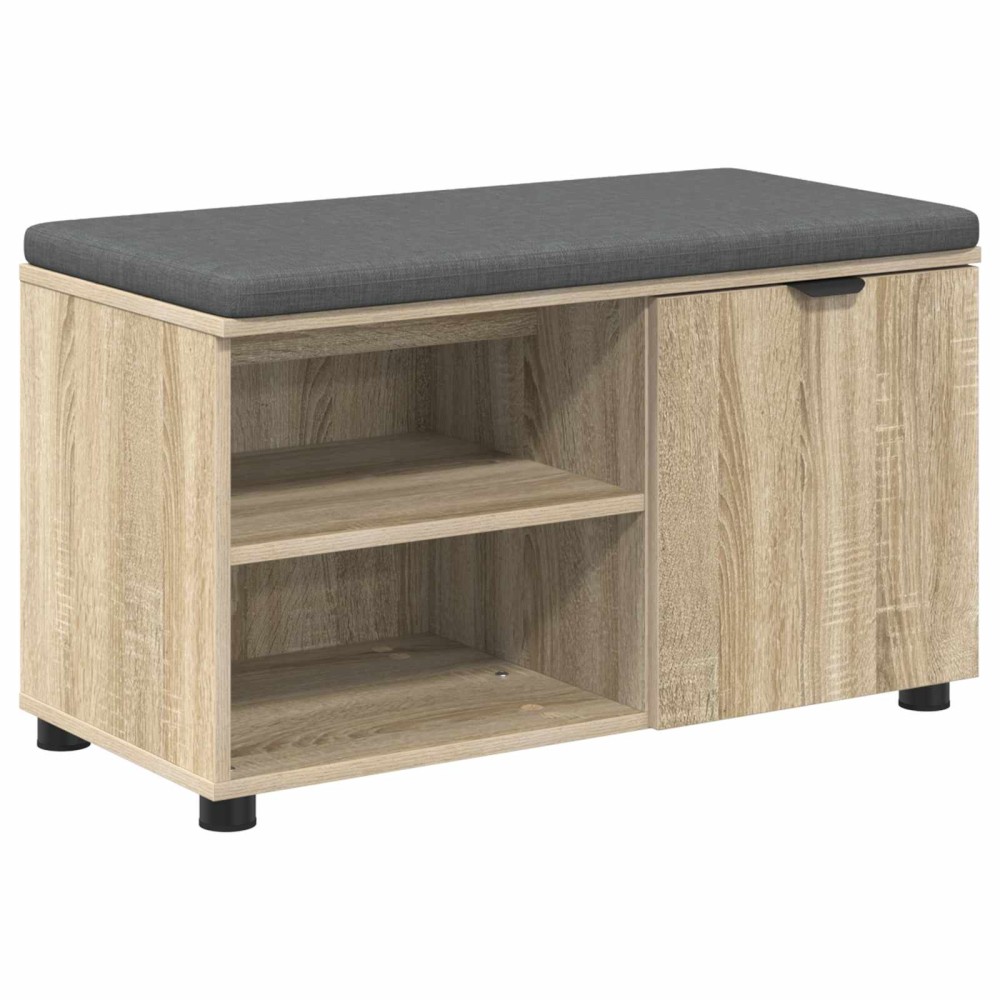 vidaXL Παγκάκι Χαλωρίου με μαξιλάρι Δρύς Sonoma 80 x 38 x 46 εκ