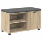 vidaXL Παγκάκι Χαλωρίου με μαξιλάρι Δρύς Sonoma 80 x 38 x 46 εκ